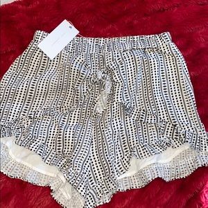 Lush Patterned Black & White Flowy Shorts